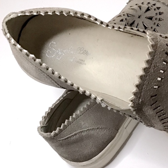 SEYCHELLES “BRIGHT” SUEDE CUTOUT SNEAKERS TAUPE 8 - Picture 4 of 7